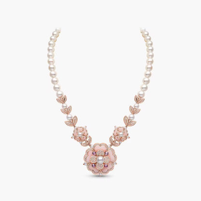 Collier, perles, rose, Sahara ￼