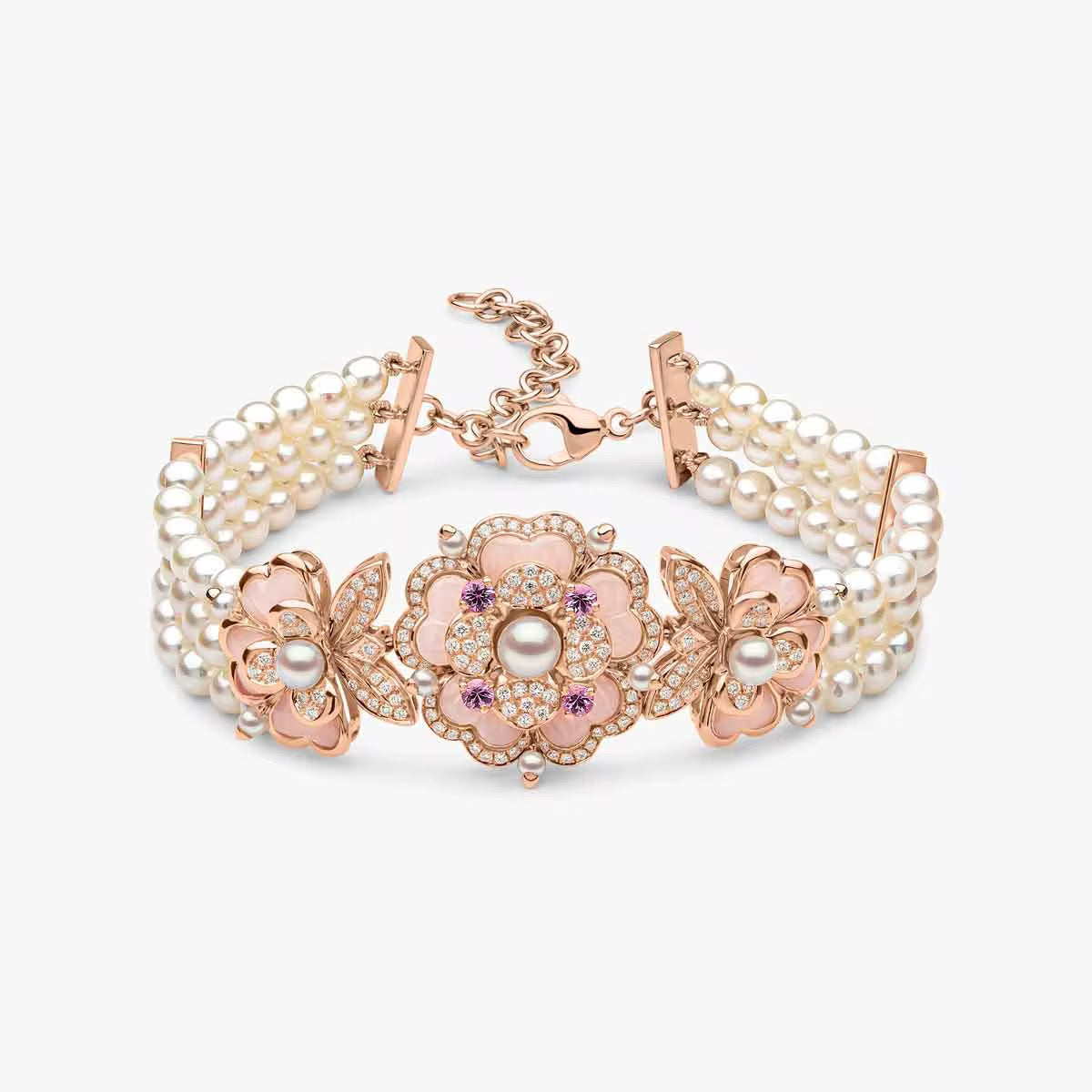 Collier, perles, rose, Sahara ￼